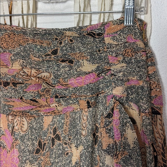 Ulla Johnson Ailie Cotton Silk Blend Metallic Skirt Size 2 - Picture 3 of 15